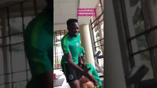 The super Eagles celebrates Ahmed Musa birthday in camp