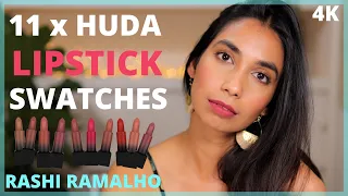 Huda Beauty Lipstick Swatches on Brown Skin