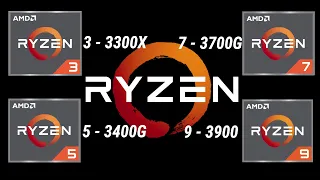 AMD Ryzen 3-3300X vs 5-3400G vs 7-3700X vs 9-3900 Desktop Processor l Full Spec Comparison l Gaming