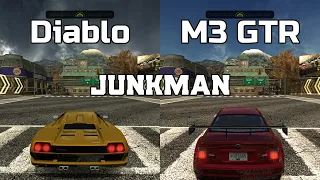 Lamborghini Diablo vs BMW M3 GTR - NFS MW Redux V3 - WHICH IS FASTEST ?