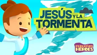 JESUS Y LA TORMENTA ⛈ 🌊 PEQUEÑOS HEROES | Cancion infantil Cristiana