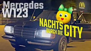 Mercedes w123 – Frau am Steuer: Im Oldtimer durch die City… Cruisin the Benz at night #w123 #pov