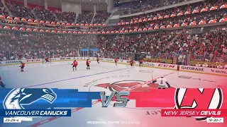 NHL 22 Full Match - Vancouver Canucks vs New Jersey Devils - Simulation