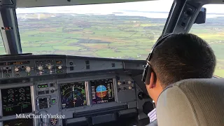 Airbus A321 landing in Shannon Airport (Cockpit View)