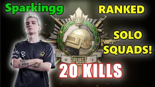 PUBG RANKED - SPARKINGG - 20 KILLS - SOLO vs SQUADS! - Beryl M762 + SLR