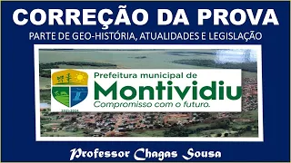 CORREÇÃO DA PROVA DE MONTIVIDIU-GO/Professores Chagas e Delma