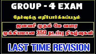🔥🙋‍♂️January to May 2024 Important 350 Current Affairs || Group-4 exam ||💥Last Time Revision🎯