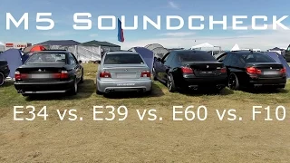 BMW M5 Sound Check - E34 vs E39 vs E60 vs F10