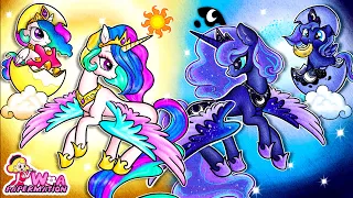 MY LITTLE PONY Celestia VS Luna Day And Night Makeup | 변환 만화 | 재미있는 스톱 모션 만화 | Annie Korea