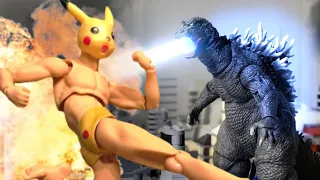 Pexachu VS Godzilla (Pokémon/Godzilla stop motion)