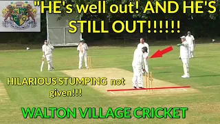 FUNNY STUMPING! - "He's well out, he's still out now!" DUNC DROPS a DOLLY! Walton Village Cricket