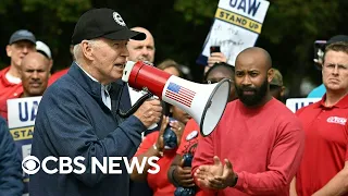 Watch: President Biden joins United Auto Workers picket line