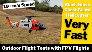 Yuxiang F09S GPS Black Hawk Coast Guard RC Helicopter Outdoor flight Testing