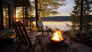 Cozy Lakeside Fireplace | Soothing Fire Sounds for Relaxation and Deep Sleep