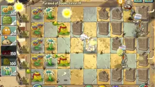 Plants vs. Zombies 2 it's about time Pyramid of Doom Level 18 ios iphone gameplay