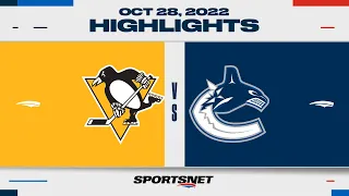 NHL Highlights | Penguins vs. Canucks - Oct. 28, 2022