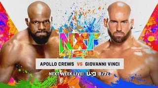 Apollo Crews vs Giovanni Vinci (Full Match Part 1/2)