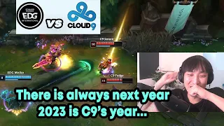 Doublelift reaction to C9 members getting hooked everytime by EDG