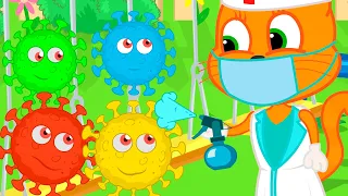 Cats Family in English - Insect Control Cartoon for Kids