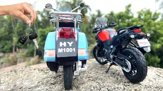 Unboxing of Scale 1:12 Model Vespa Scooter | Suzuki V Strom | Die-Cast Collection | Miniature | DIY