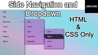 Side Navigation with Dropdown | HTML and CSS || JDBCODE