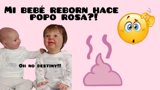 Rutina de mis dos bebés reborn | ¡¿Destiny hace popo rosa?!