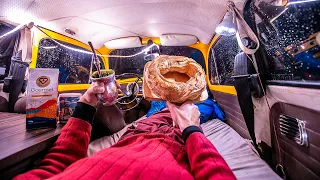 Car Camping In Heavy Rain  - Sleeping During a Thunderstorm