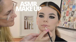 ASMR Makeup Artist does 90's Grunge gothic eye makeup💄 | Ambient soft Ticking Clock (no talk)