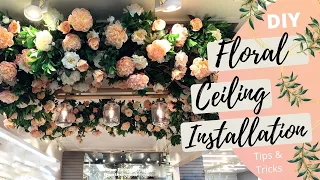 Hanging Artificial Flower Installation | DIY Weddings and Events