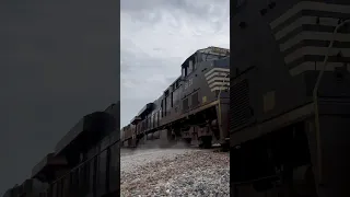 65mph Train blasts by crossing #railtrack #bnsf #railway #csx #bnsfrailway