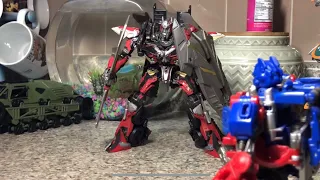 Transformers stop motion sentinel vs  Optimus prime remastered