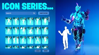 ALL ICON SERIES DANCE & EMOTES IN FORTNITE! (ARES STYLE AURIC LEGACY)