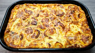 Moussaka with potatoes and meat that you can't resist, the secret is in the dressing