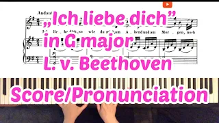 Ich liebe dich : Karaoke : Pronunciation : L.v. Beethoven : Piano accompaniment