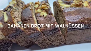 Bananen Brot mit Walnüssen - Ohne Zucker Low Carb - Low Carbs Rezepte