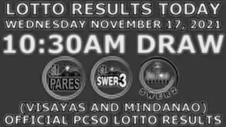 PCSO Lotto Draw Today November 17,2021 Wednesday 10:30 A.M.STL Visayas and Mindanao Draw Results
