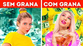 Garota RICA 🤑 vs Garota POBRE 😶‍🌫️ Minha mãe está GRÁVIDA🤰Arrumei uma gêmea MALVADA 👯 - por Opa Sopa