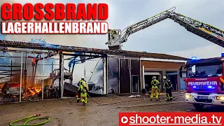 🔥🔥  Großbrand: Lagerhalle mit Fahrzeugen in Vollbrand  🔥🔥 | Großeinsatz mit 150 Einsatzkräften