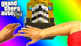 VanossGaming GTA 5 Online Funny Moments   Stopping the Train and WILDCAT SMASH