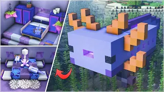 ⛏️ Minecraft Tutorial :: 💙 Cute Blue Axolotl House - [마인크래프트 귀여운 파란 아홀로틀 모양 집짓기 건축강좌]