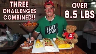 THREE Food Challenges in ONE Sitting?? (2 Burritos + Chocolate Nachos)