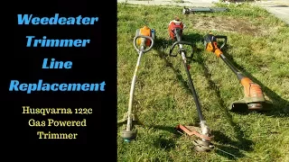 How to change your weedeater trimmer line - Husqvarna 122C Trimmer