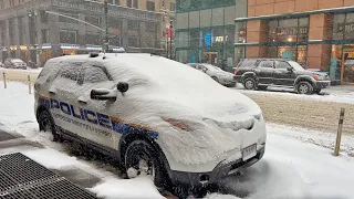 Snowstorm in New York City 2022 | Heavy Snowfall in Upper East Side NYC⛄️Snow Walk during Nor'easter