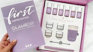 GLAMRDiP UNBOXING/ REVIEW & DISCOUNT CODE - Beginners DIY dip powder on natural and damaged nails