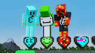 MineCraft but YouTubers are Custom Hearts