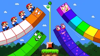 Numberblocks Snake Calamity Maze #2 | Big trouble in Super Mario Bros | GM Animation