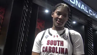 Christina Walker interviews Sania Feagin at the 2024 Women's Final Four