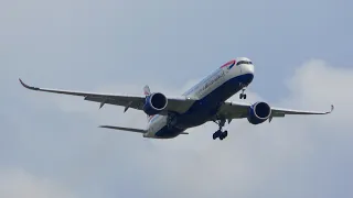 Plane Spotting at London Heathrow Airport (Storm Noa - Strong Winds) 12/04/23 - Part 1