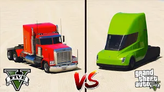 Phantom Truck vs Tesla Semi in GTA 5 - Which is Best? GTA 5 v/s GTA V