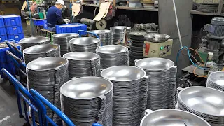 Stainless Steel Wok mass production process. / 不鏽鋼炒鍋大量生產過程 - Taiwan Cookware Factory